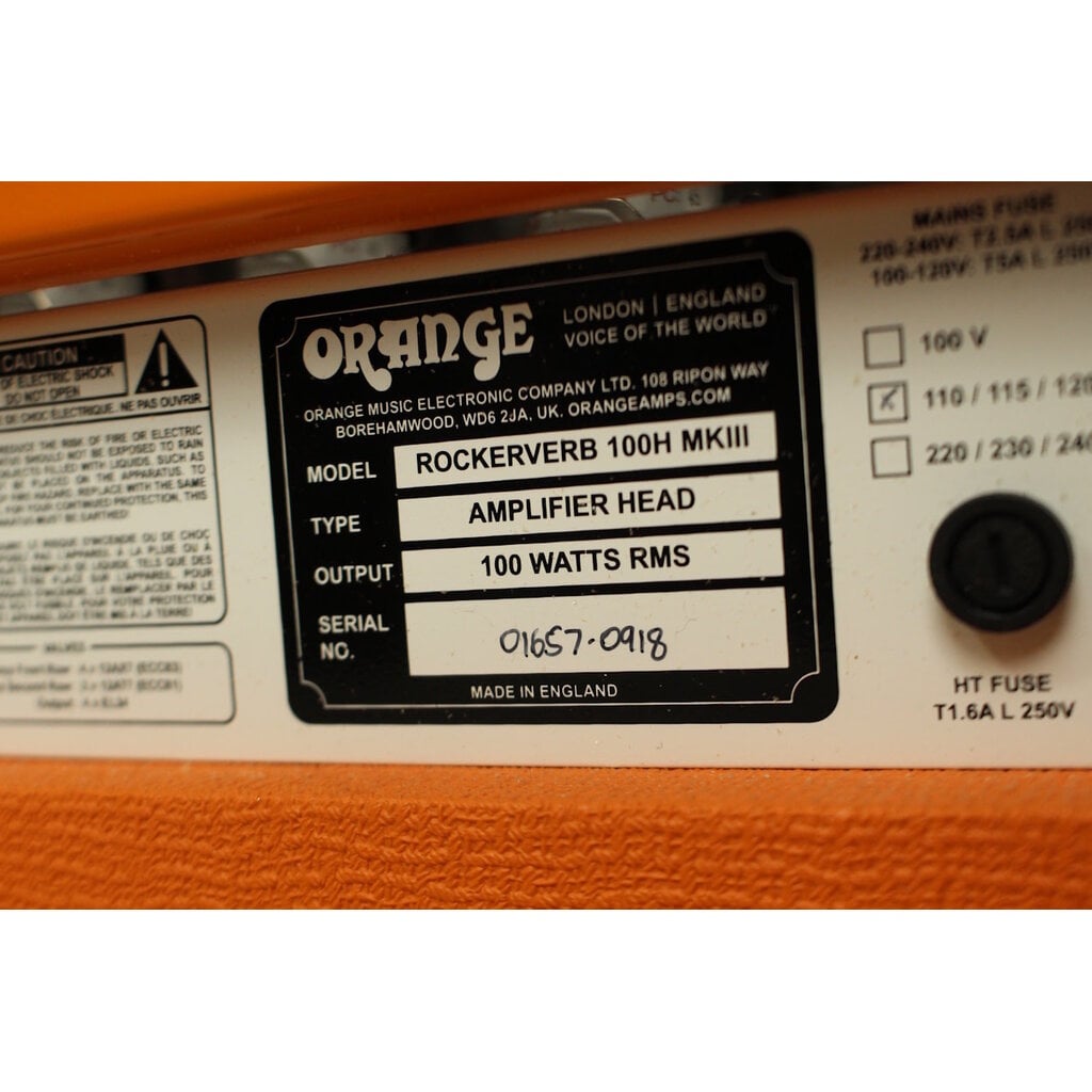 Orange USED Orange Rockerverb 100 MKIII Head (918)