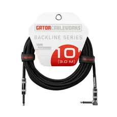 Gator NEW Gator Cableworks Backline Series Braided Instrument Cable - Black - 10'