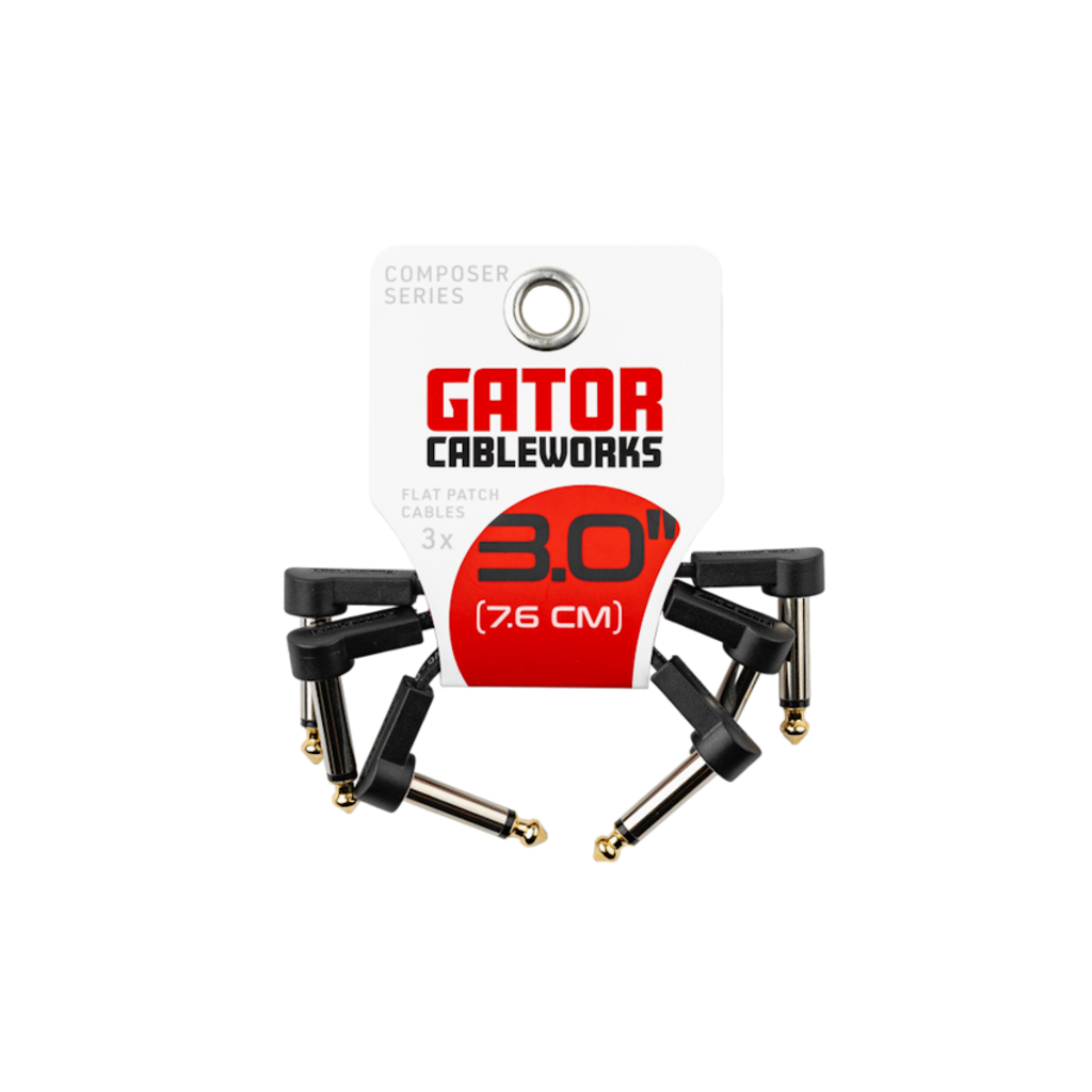Gator NEW Gator Cableworks Composer Series Flat Patch Cable - 3" - 3-Pack