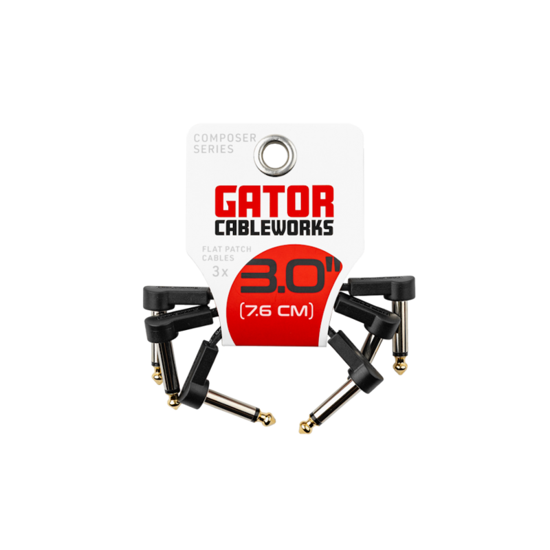 Gator NEW Gator Cableworks Composer Series Flat Patch Cable - 3" - 3-Pack