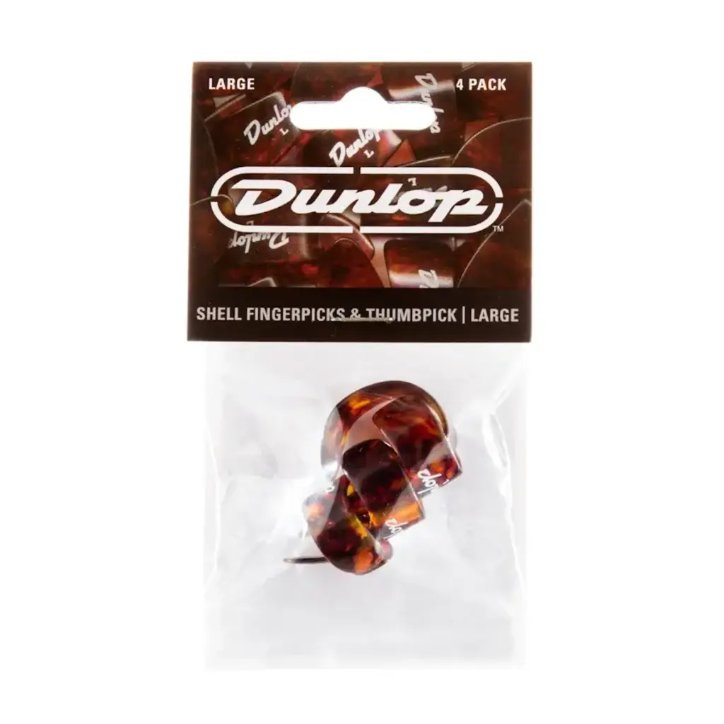 Dunlop NEW Dunlop Shell Finger & Thumb Picks - Large - Pack of 4