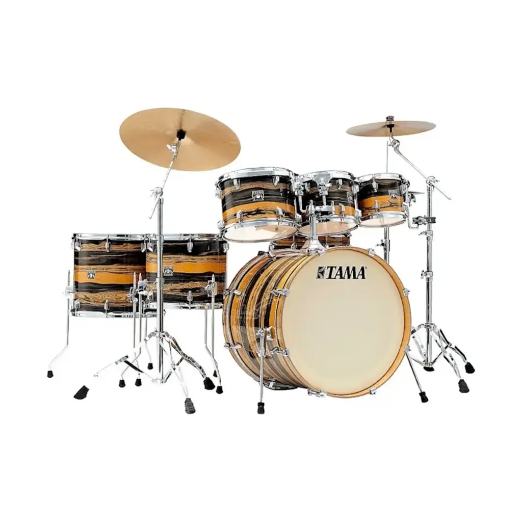 Tama NEW Tama Superstar Classic 7 Piece Shell Pack with Snare Drum - Natural Ebony Tiger