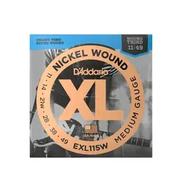 D'Addario NEW D'Addario EXL115W Nickel Wound Electric Strings - Medium w/ Wound 3rd - .011-.049