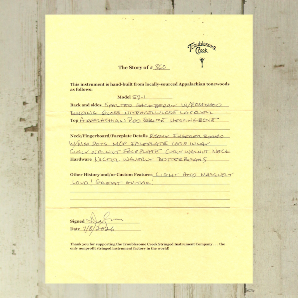 Troublesome Creek USED Troublesome Creek SD-1 Spalted Hackberry (360)