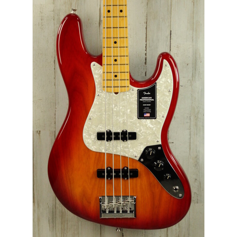 Fender DEMO Fender American Professional Jazz Bass - Aged Cherry Burst (133)