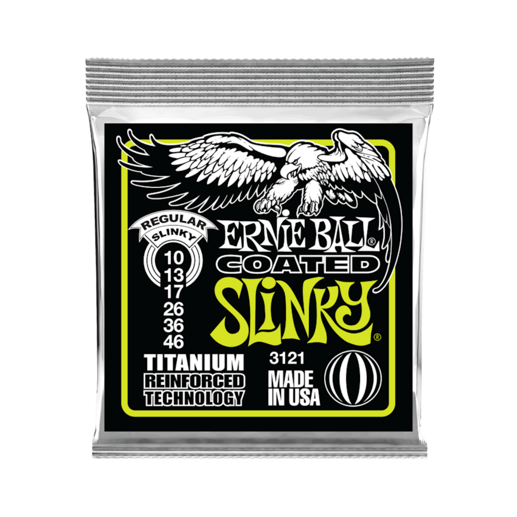 Ernie Ball NEW Ernie Ball Regular Slinky Coated Titanium RPS Electric Strings - .010-.046