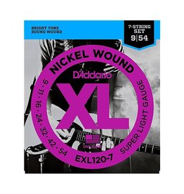 D'Addario NEW D'Addario EXL120-7 Nickel Wound 7-String Electric Strings - Super Light - .009-.054