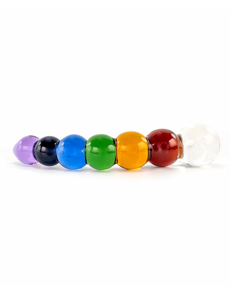 Crystal Delights Rainbow Bubble Glass Dildo