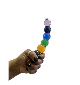 Crystal Delights Rainbow Bubble Glass Dildo