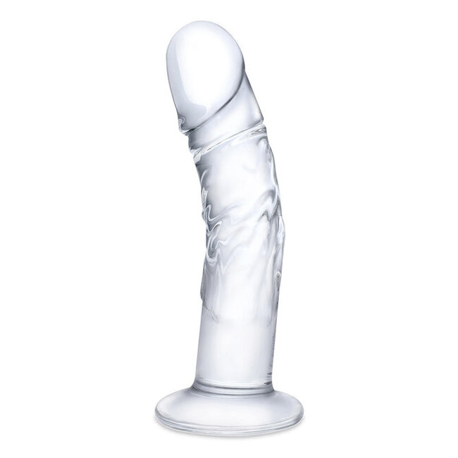 Gläs Glas 7" Curved Glass Dildo with Veins