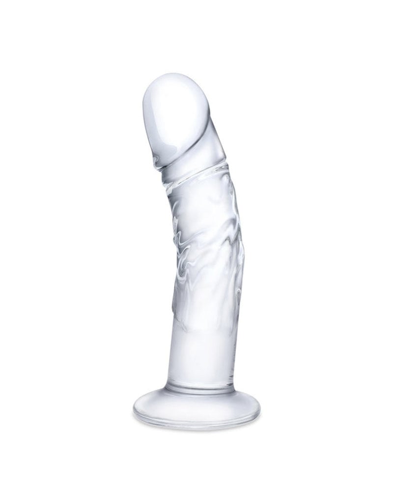 Gläs Glas 7" Curved Glass Dildo with Veins