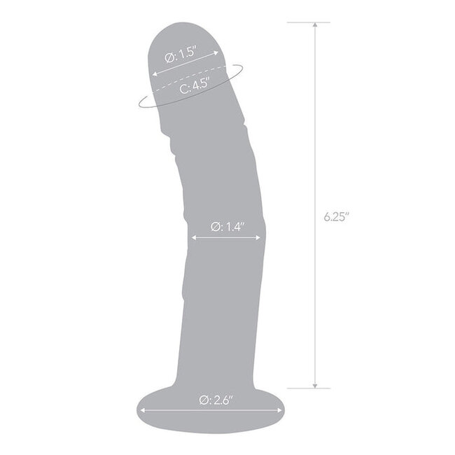 Gläs Glas 7" Curved Glass Dildo with Veins