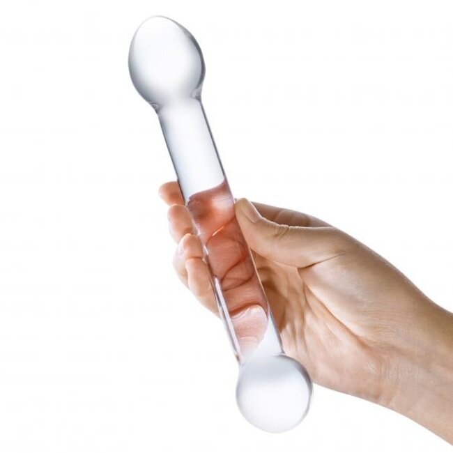 Gläs Glass Dildo: Clear Curved G
