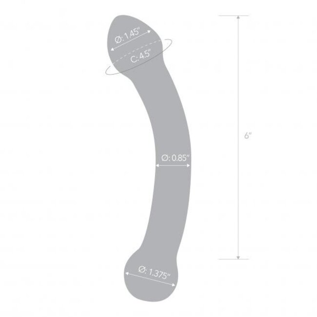 Gläs Glass Dildo: Clear Curved G