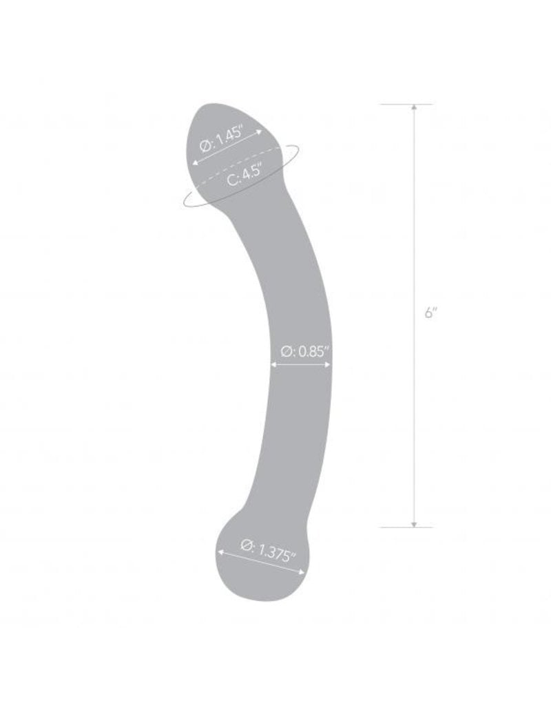 Gläs Glass Dildo: Clear Curved G