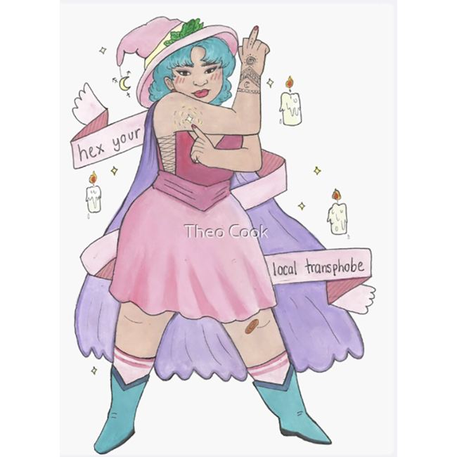 hex your local transphobe Sticker