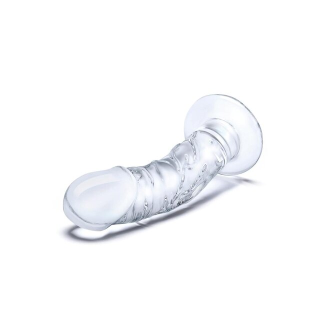 Gläs Glas 7" Curved Glass Dildo with Veins