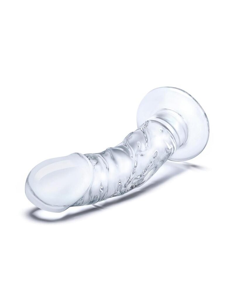 Gläs Glas 7" Curved Glass Dildo with Veins