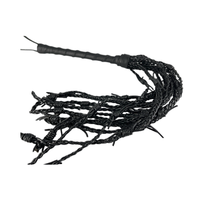 Kookie Black Leather Barbed Wire Flogger