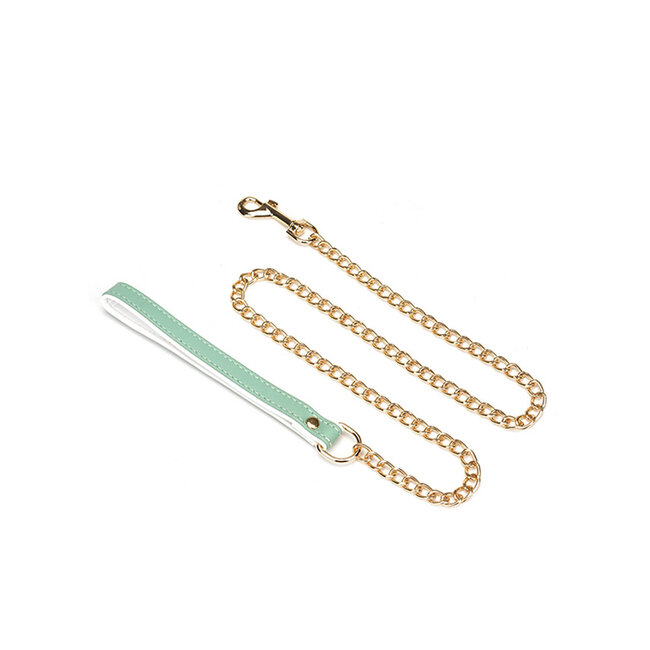 Liebe Seele White & Green Fairy Leather Collar with Leash