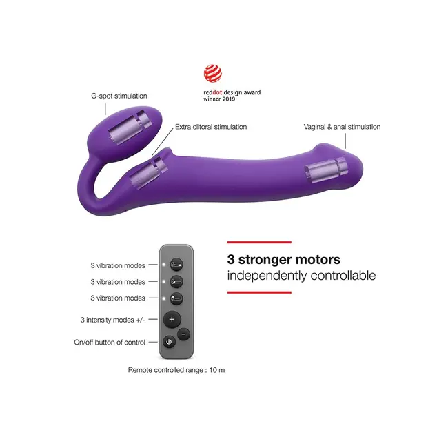 lovely Planet Strap On Me Vibrating Double Dildo with remote