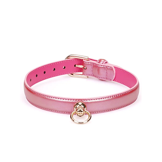 Liebe Seele Lustre Rose Leather Collar with Leash