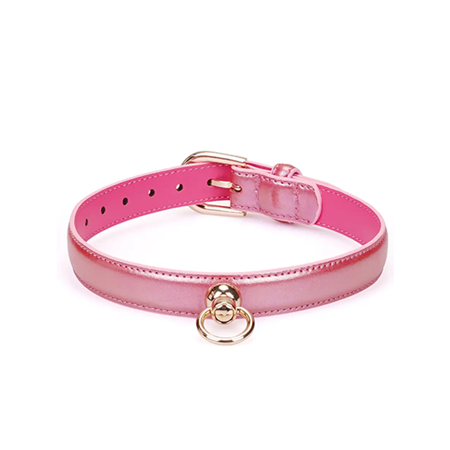 Liebe Seele Lustre Rose Leather Collar with Leash