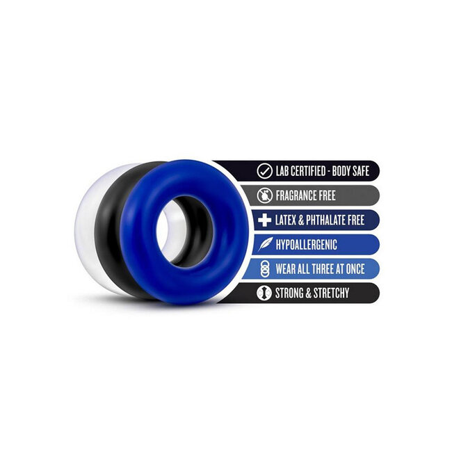 Blush Cockring set: Stretchy 3 (Blush Stay Hard Donut)