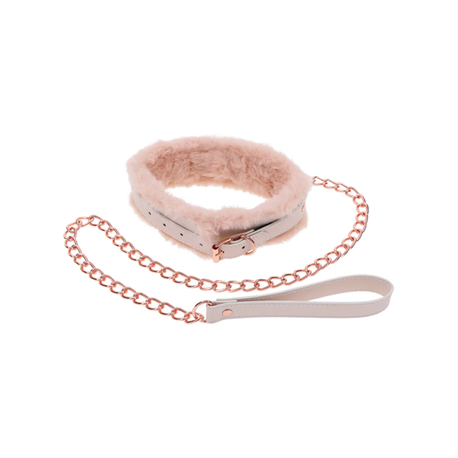 Peaches 'n Creame Fur Collar & Leash
