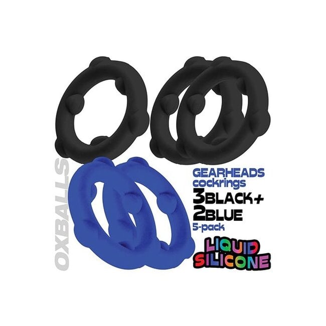 Oxballs Gearheads Silicone Cock Rings (5pack)