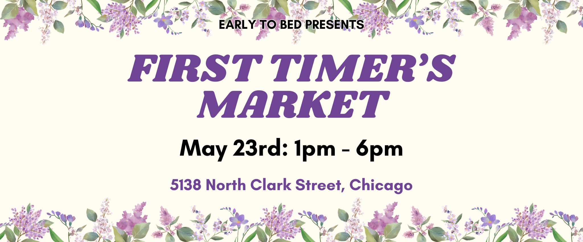 First Timer's Market May 23rd