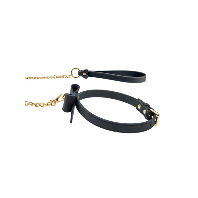 Blush Ardor Silicone Bowtie Collar & Leash