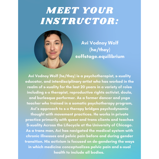 Workshop: Mind/Body Approaches to Navigating Pelvic Pain
