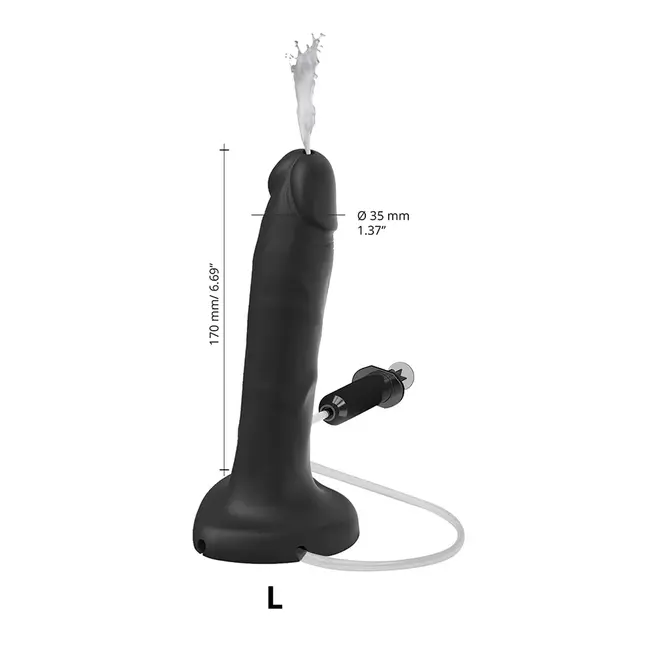 lovely Planet Strap-On-Me Squirting Cum Realistic Dildo Large Black