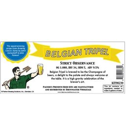 Brewmaster Palmer Premium Beer Kit - Strict Observance - Belgian Tripel