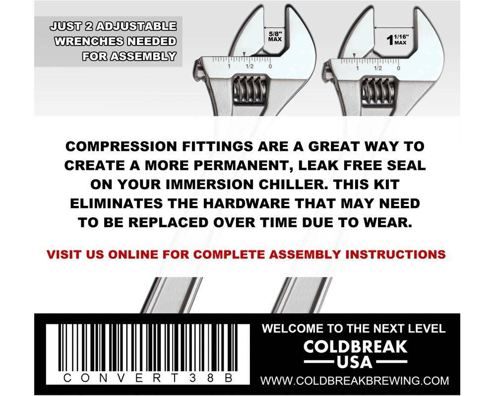 Coldbreak Brewing Compression Conversion Kit (Brass)