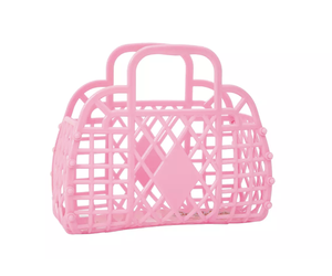 Bubblegum Pink Mini Retro Jelly Basket Bag