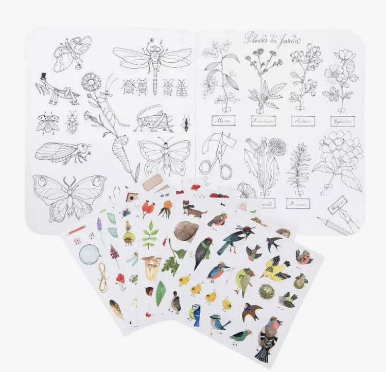 MOULIN ROTY Botanist / Garden Coloring Books & Stickers