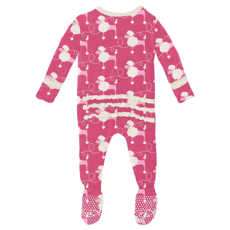 KICKEE PANTS Print Muffin Ruffle Footie with Zipper