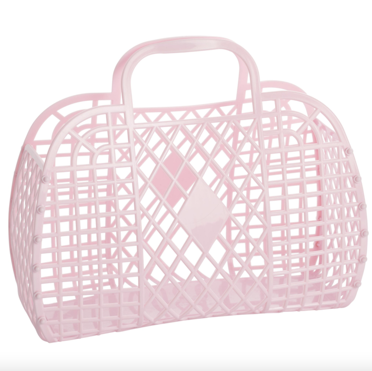 SUNJELLIES Retro Large Basket - Pink