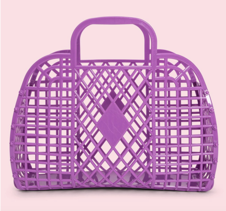 SUNJELLIES Retro Large Basket - Purple