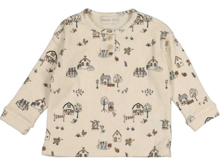 BEAN'S BARCELONA Rib Cotton T-Shirt Gardering