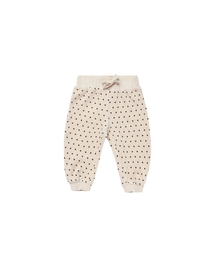 QUINCY MAE Velour Relaxed Polka Dot Sweatpant