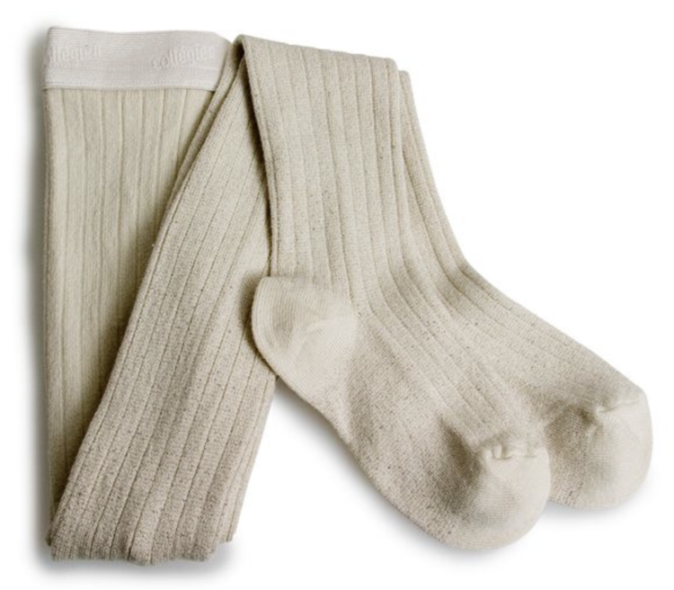 COLLEGIEN Angelique Pointelle Merino Wool Girls Tights