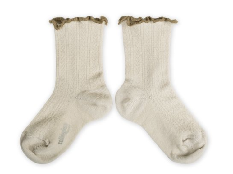 COLLEGIEN Ambre Pointelle Wool Baby Socks