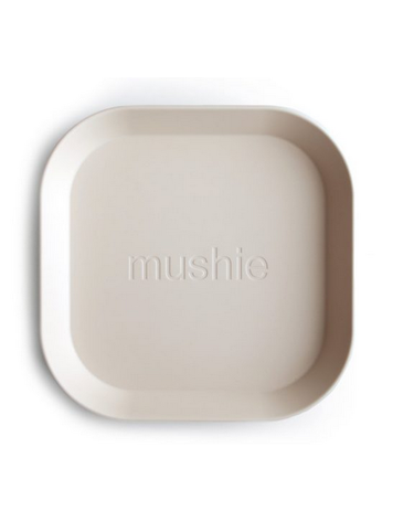 MUSHIE Set Of 2 Square Dinnerware Plates - Ivory