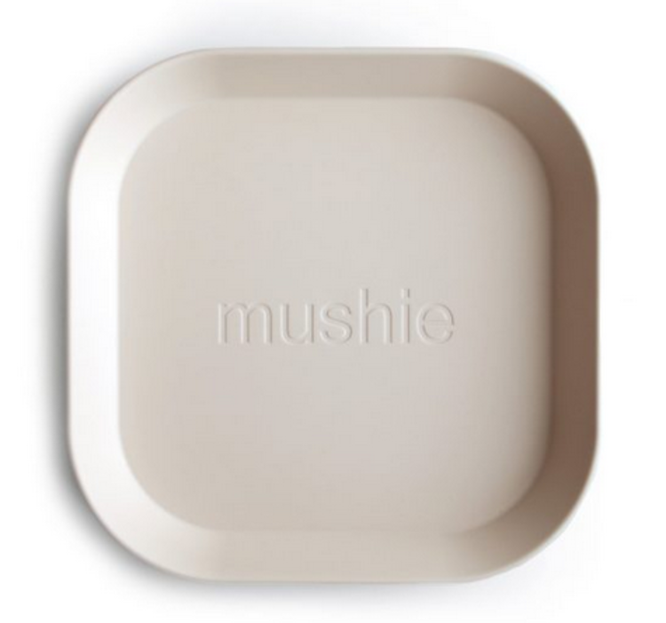 MUSHIE Set Of 2 Square Dinnerware Plates - Ivory
