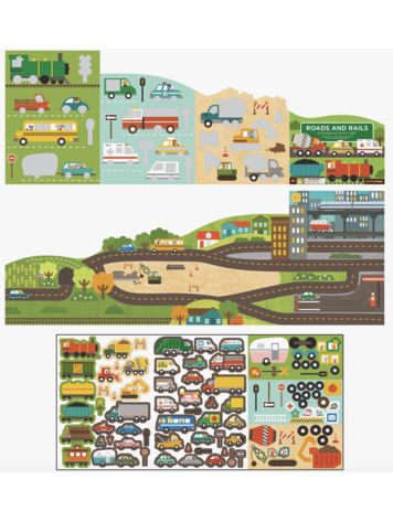 PETIT COLLAGE Roads & Rails Sticker Activity Set