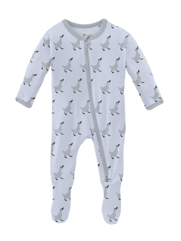 KICKEE PANTS Print Footie With 2 Way Zipper