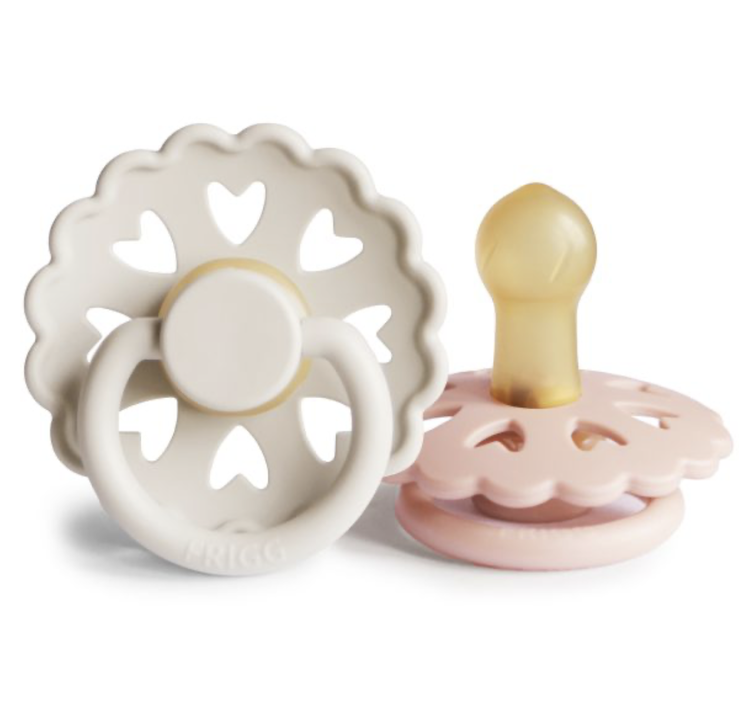 MUSHIE Frigg Cream / Blush Pacifier Set  - 0-6 Months